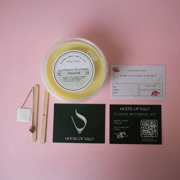 Iced Pepper Eucalyptus Patchouli Candle Refill Kit