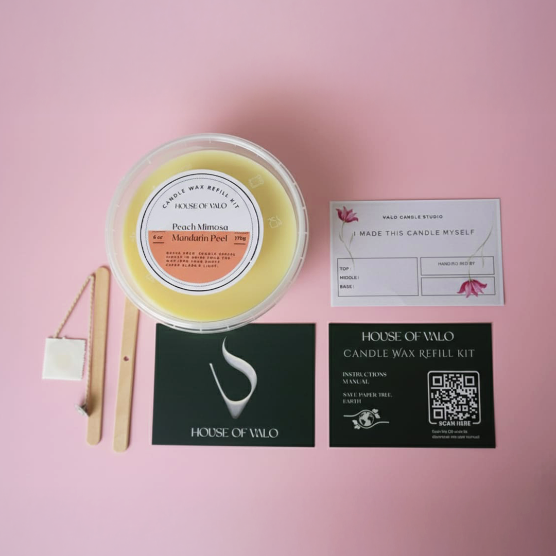 Peach Mimosa+Mandarin Peel Candle Refill Kit
